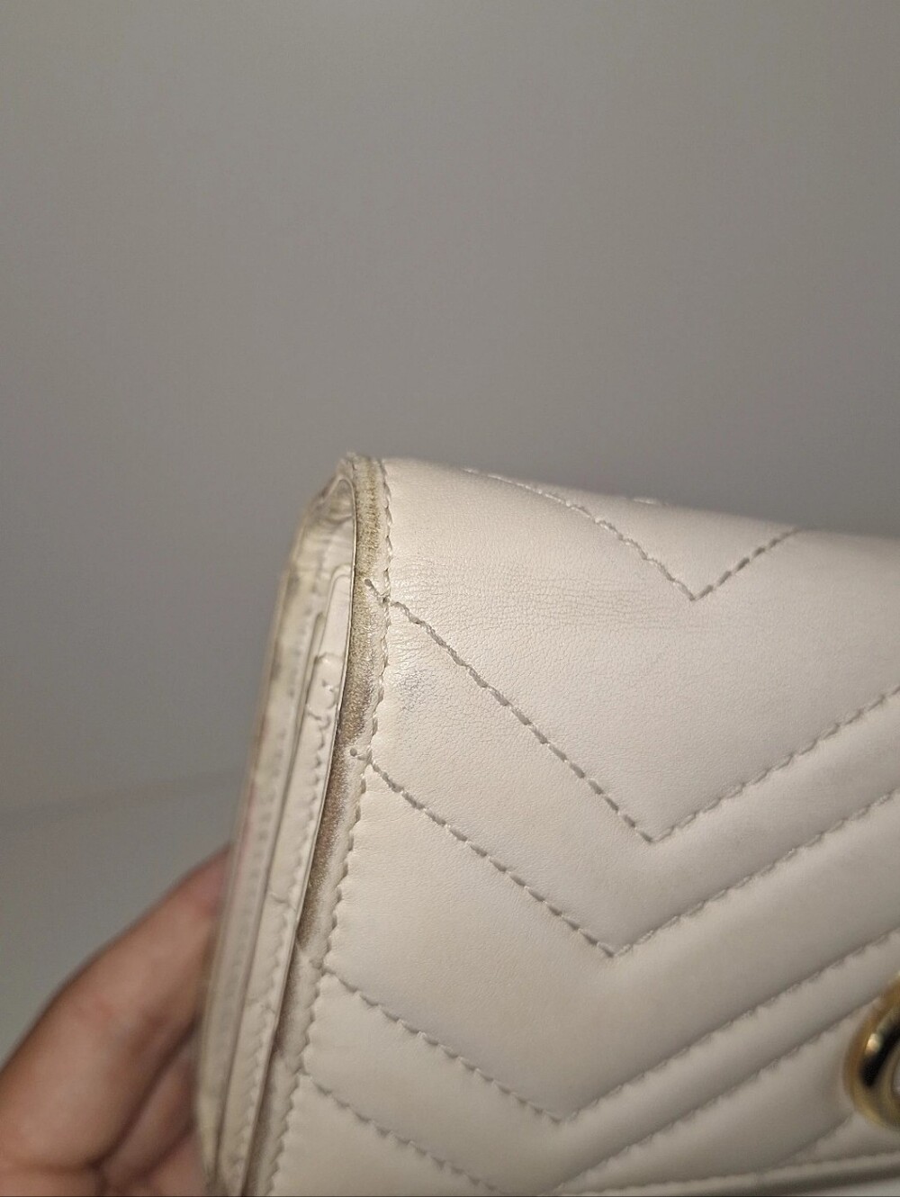 Gucci GG White Marmont Quilted Leather Wallet EUC - Picture 6 of 7